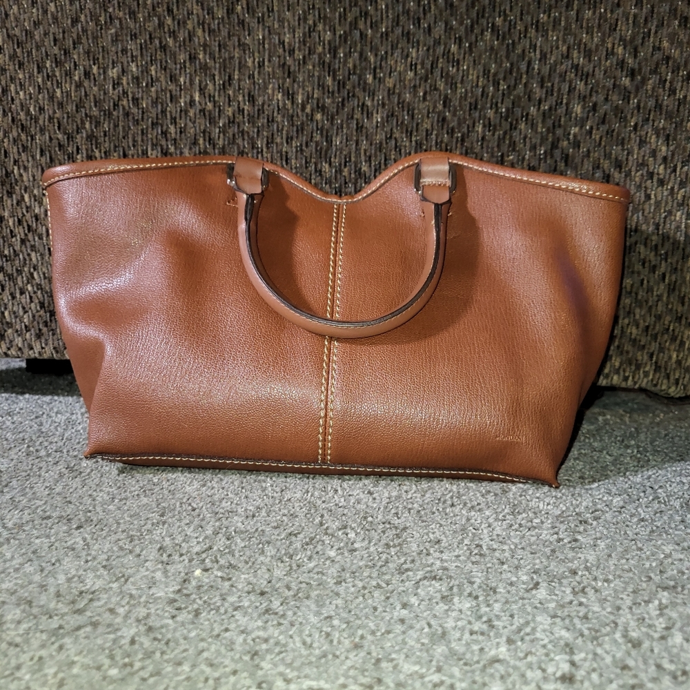 Mondani New York Women's Handbag Bag Purse synthetic leather small brown color